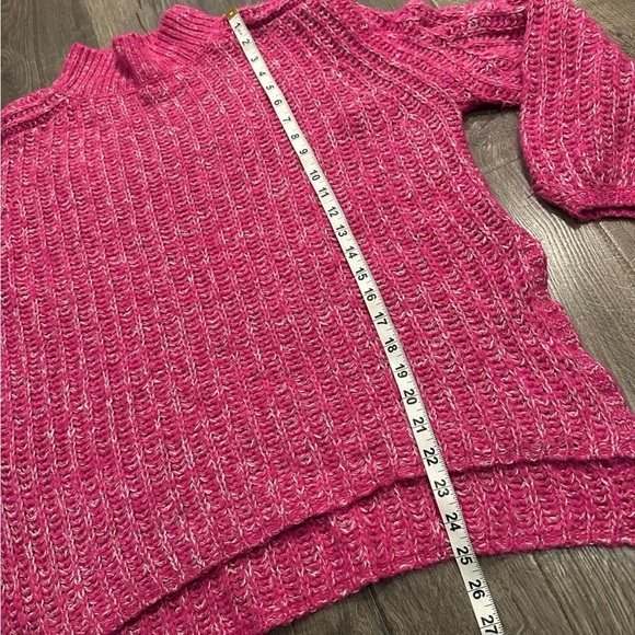 Anthropologie Pilcro Women's Sweater Chunky Knit Wool Linen Tunic Pink Slouchy - Picture 12 of 13